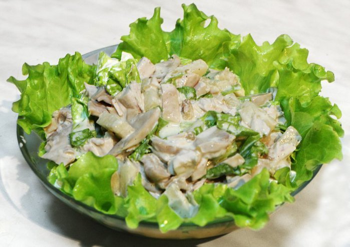 Салат: курица с грибами рецепт