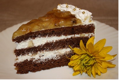 Шоколадно банановый торт - рецепт с фото